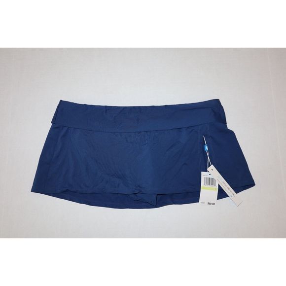 Bleu Rod Beattie RBKK19554 Women Sz 4 Navy Slit Skirted Hipster Swim Bottom $59+ - Picture 1 of 6